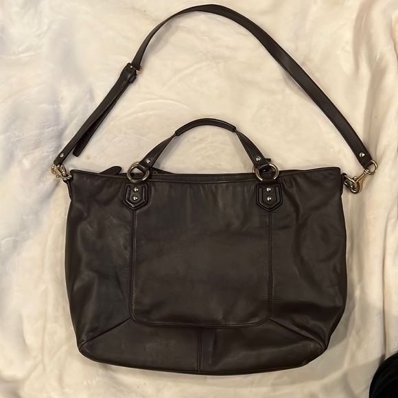 Coach Handbags - Coach Chocolate Leather Tote with Adjustable Strap